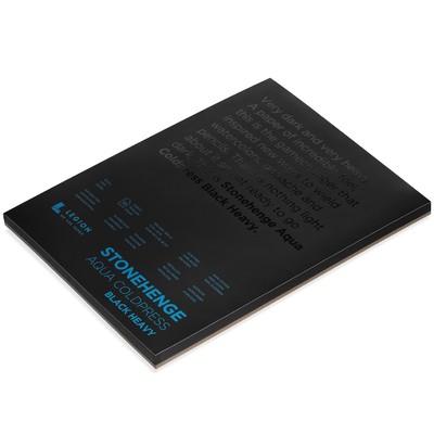 Stonehenge Aqua Coldpress Black 100% Cotton Paper Block, 9" x 12" (300lb)