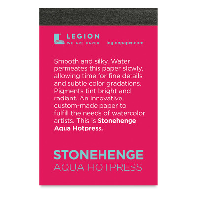 Stonehenge Aqua Hotpress 100% Cotton Mini Paper Block, 2.5" x 3.75" (140lb)