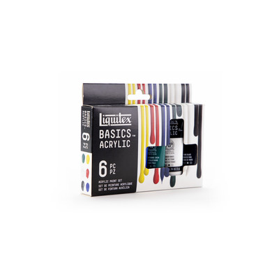 Basics Acrylic Set, 6 x 22ml - Primary Colours