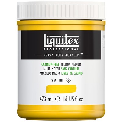 Heavy Body Acrylic 473ml Pot, Cadmium Free Yellow Medium