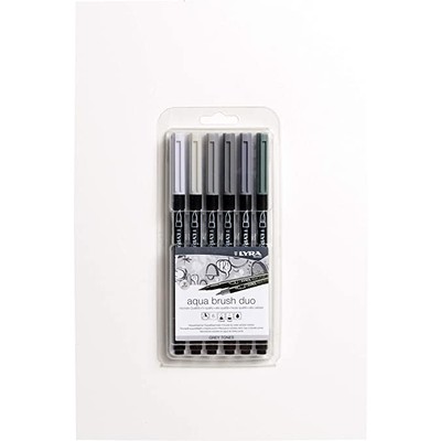 Aqua Brush Duo Pen Set, Grey (6pc)