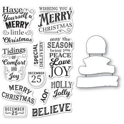 Clear Stamp & Die Set, Be Merry