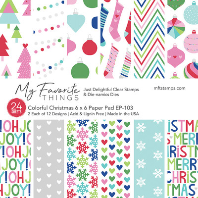 6X6 Paper Pad, Colorful Christmas