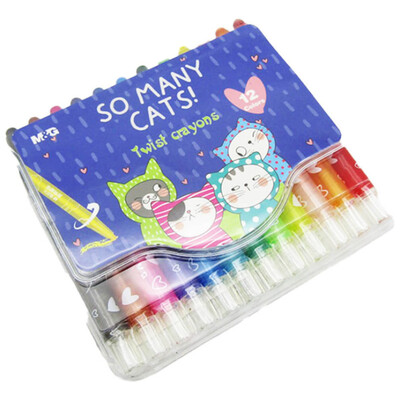 So Many Cats Twistable Crayon Set, 12 Colors