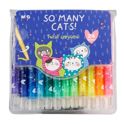 So Many Cats Twistable Crayon Set, 24 Colors
