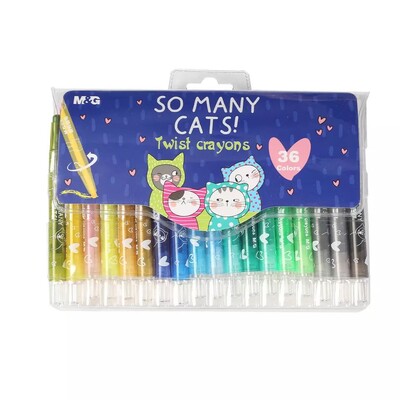 So Many Cats Twistable Crayon Set, 36 Colors
