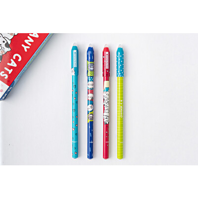 So Many Cats i-Erase S Erasable Gel Pens, Crystal Blue Ink - 0.5mm w/Eraser