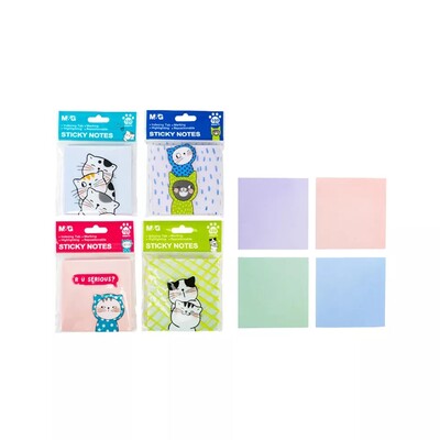 So Many Cats Sticky Notes, 3" x 3" - Colored (100 Sheets)