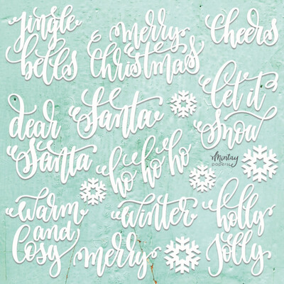 Mintay Chippies, Decor - Christmas Words (22pc)