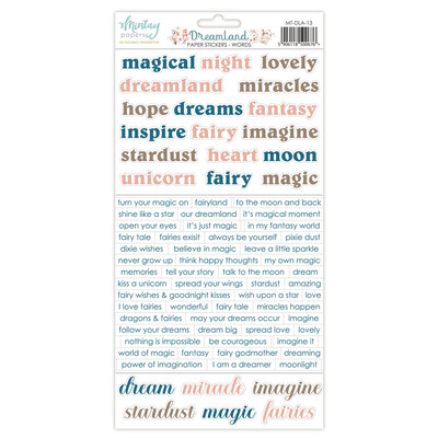 6X12 Paper Stickers, Dreamland - Words