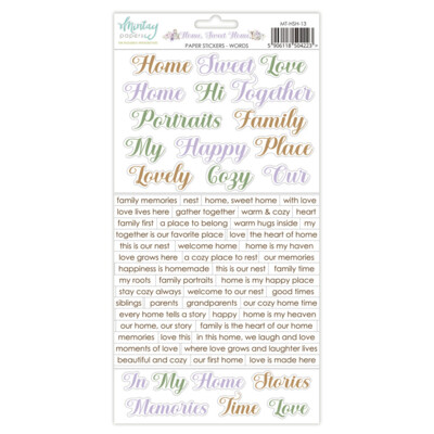 6X12 Paper Stickers, Home Sweet Home - Words