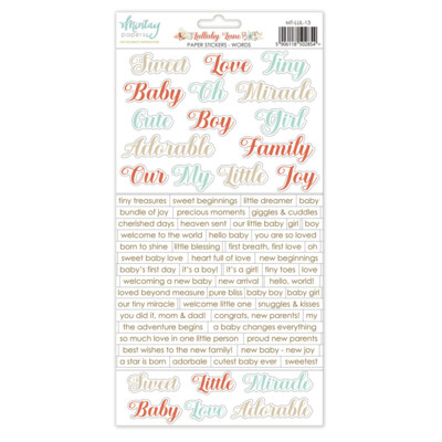 6X12 Paper Stickers, Lullaby Lane - Words