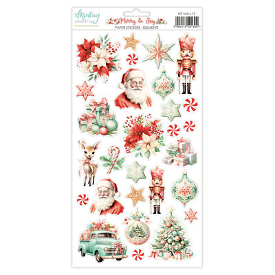 6X12 Paper Stickers, Merry & Joy - Elements