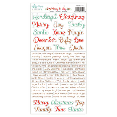 6X12 Paper Stickers, Merry & Joy - Words