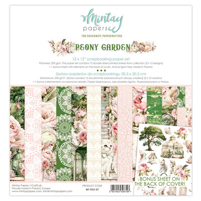 12X12 Paper Set, Peony Garden