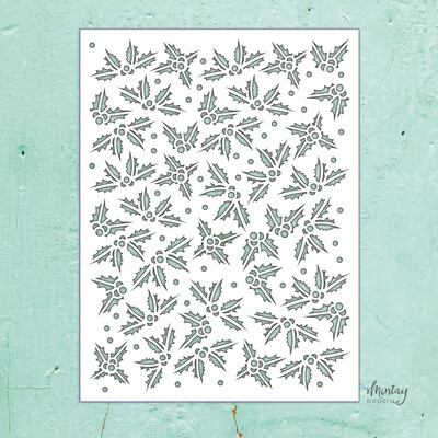 Mintay Kreativa Stencil, Holly Leaves