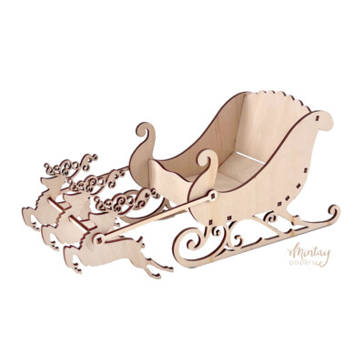 Mintay Woodies, Decor - Christmas Sleigh