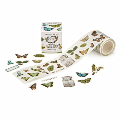 Washi Sticker Roll, Vintage Artistry Nature Study - Wings