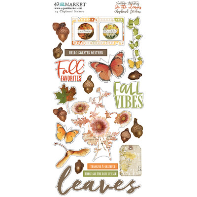 Chipboard Stickers, Vintage Artistry In the Leaves