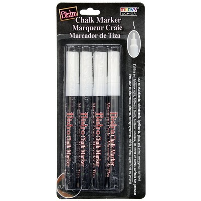 Bistro Chalk Marker Set, Fine - White (4pc)