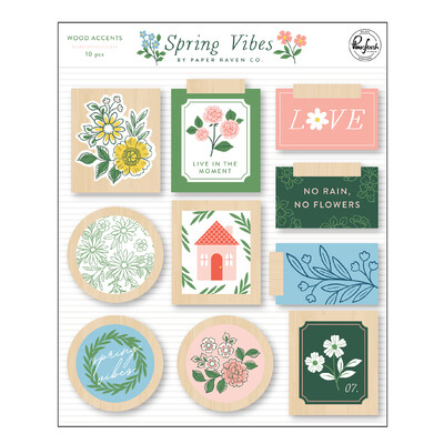 Wood Accent Stickers, Spring Vibes