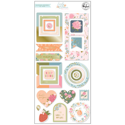Chipboard Stickers, Lovely Blooms