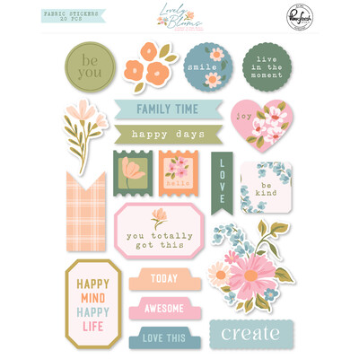 Fabric Stickers, Lovely Blooms