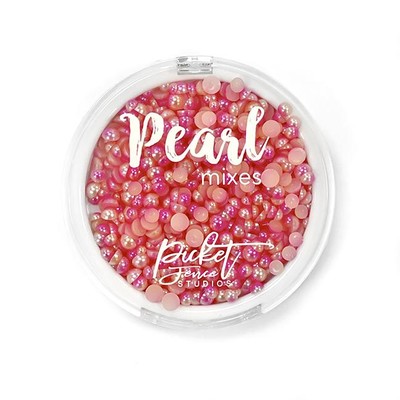 Gradient Flatback Pearls, Bright Pink & Coral
