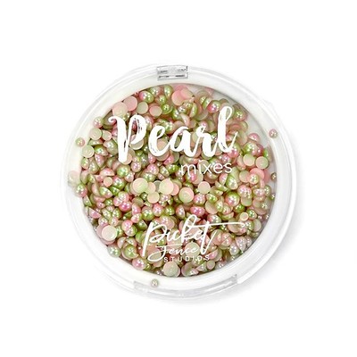 Gradient Flatback Pearls, Lime Green & Pale Pink