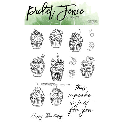 Clear Stamp, Wreath Building: Cupcakes for You