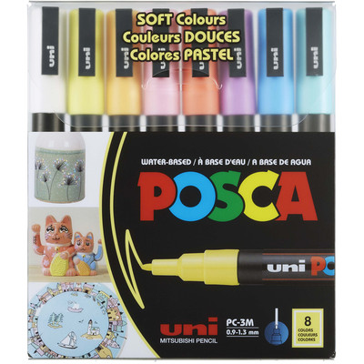 Paint Marker Set, PC-3M Fine  - Soft Colors (8pc)