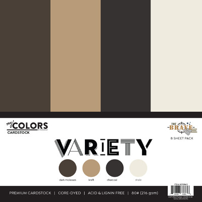 My Colors 12X12 Cardstock Variety Pack, The Brave (8 Sheets)