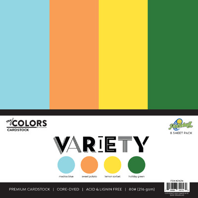 My Colors 12X12 Cardstock Variety Pack, Pickleball (8 Sheets)
