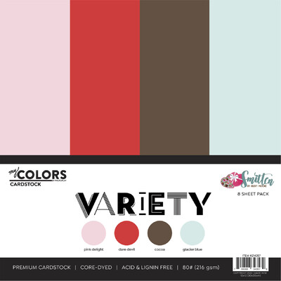 My Colors 12X12 Cardstock Variety Pack, Smitten (8 Sheets)