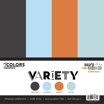 My Colors 12X12 Cardstock Variety Pack, Bro's Amazing (8 Sheets)
