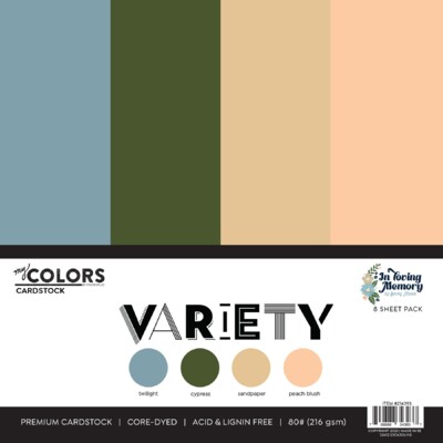 My Colors 12X12 Cardstock Variety Pack, In Loving Memory (8 Sheets)