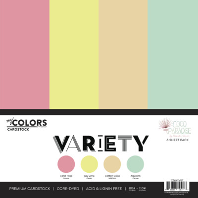 My Colors 12X12 Cardstock Variety Pack, Coco Paradise (8 sheets)