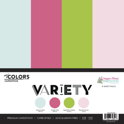 My Colors 12X12 Cardstock Variety Pack, Sugar Plum Christmas (8 Sheets)