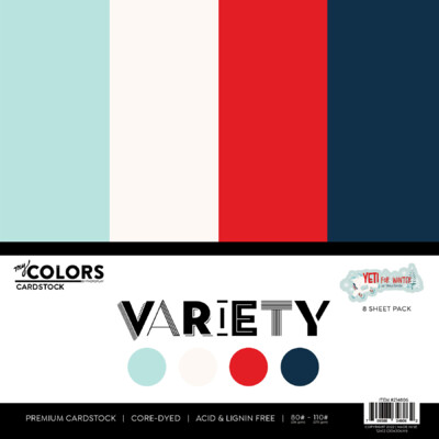 12X12 Cardstock Variety Pack, Yeti for Winter (8 Sheets)