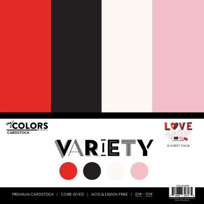 12X12 Cardstock Variety Pack, Love Notes (8 Sheets)