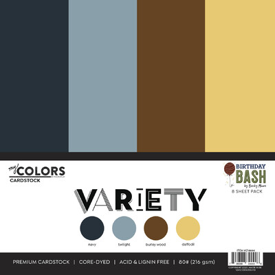 My Colors 12X12 Cardstock Variety Pack, Birthday Bash (8 Sheets)
