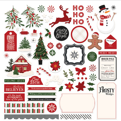 12X12 Card Kit Stickers, Holly & Ivy