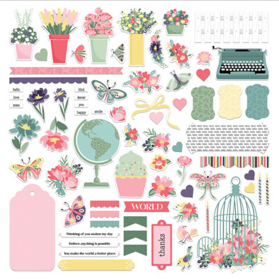 12X12 Card Kit Sticker Sheet, Handmade For You