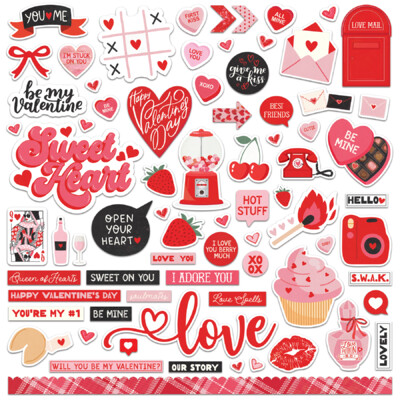 12X12 Element Sticker Sheet, Love Notes