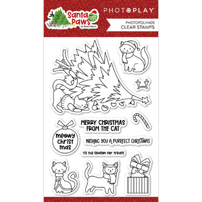 Clear Stamp, Santa Paws (Cat)