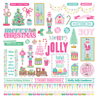 12X12 Element Sticker Sheet, Sugar Plum Christmas