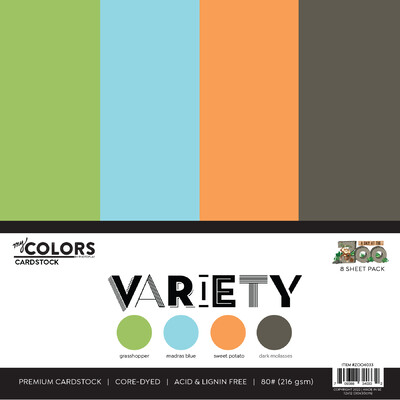 My Colors 12X12 Cardstock Variety Pack, A Day at the Zoo (8 Sheets)
