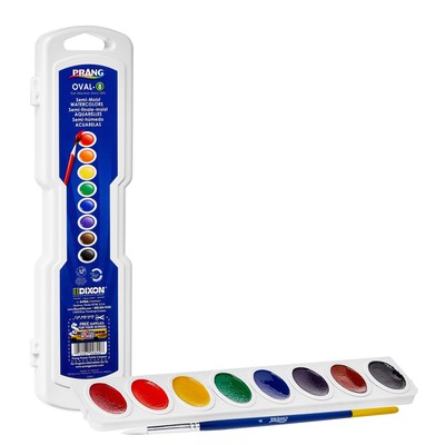 Oval Watercolor Set, 8 Colors w/Brush