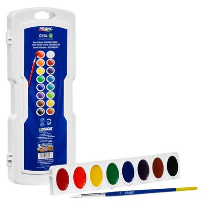 Oval Watercolor Set, 16 Colors w/Brush