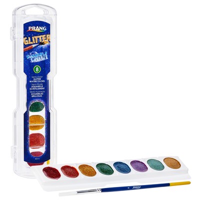 Watercolor Washable Set, Glitter - 8 Colors w/ Brush